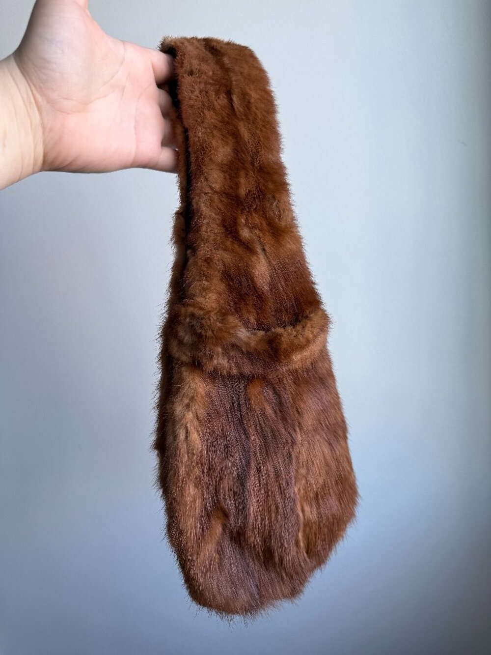 Genuine Brown Mink Fur 32" MCM Luxury Vintage Pull-Through Scarf Neck Warmer